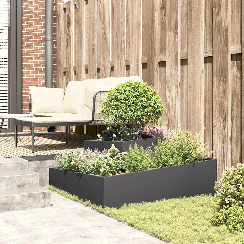 Gartenblumentopf Schwarz 100 x 100 x 50 cm Stahl